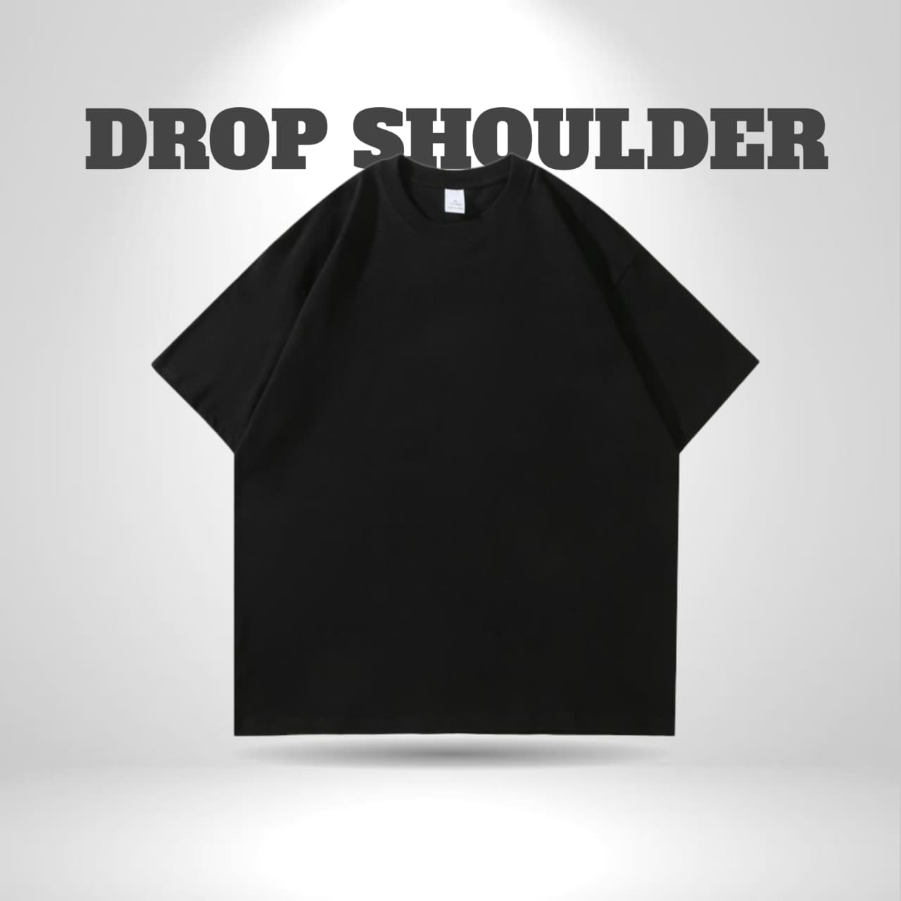 drop shoulder black solid - whitfash