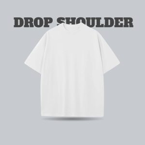 drop shoulder white solid - whitfash