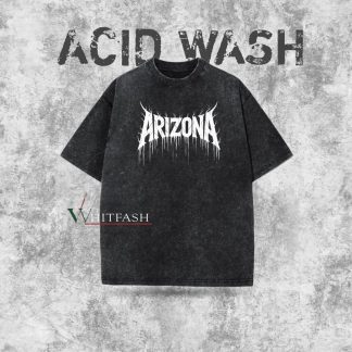 Acid wash Black Drop shoulder T-shirt - Arizona - Whitfash