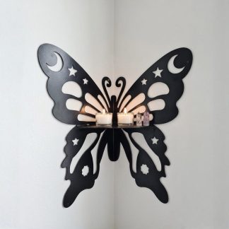 Butterfly Corner Shelf Butterfly Shape Storage Rack for Entryway Bedroom Office - Whitfash
