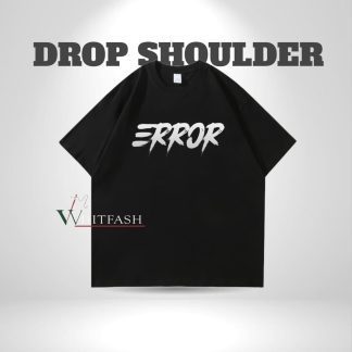 Drop shoulder Black T-shirt - Error - Whitfash