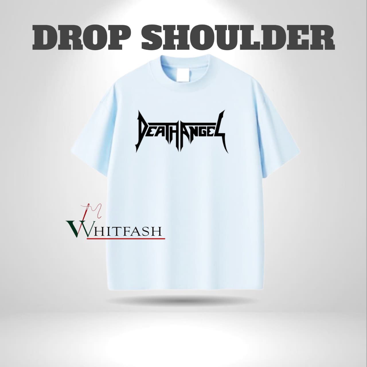 Drop shoulder Sky Blue T-shirt - Death Angel - Whitfash