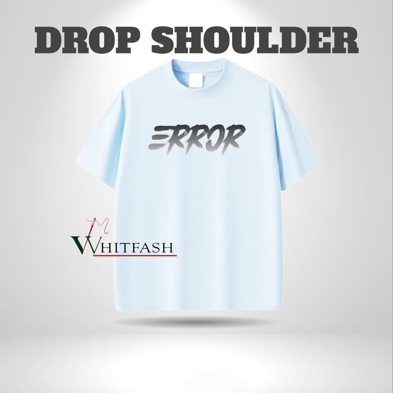 Drop shoulder Sky Blue T-shirt - Error - Whitfash