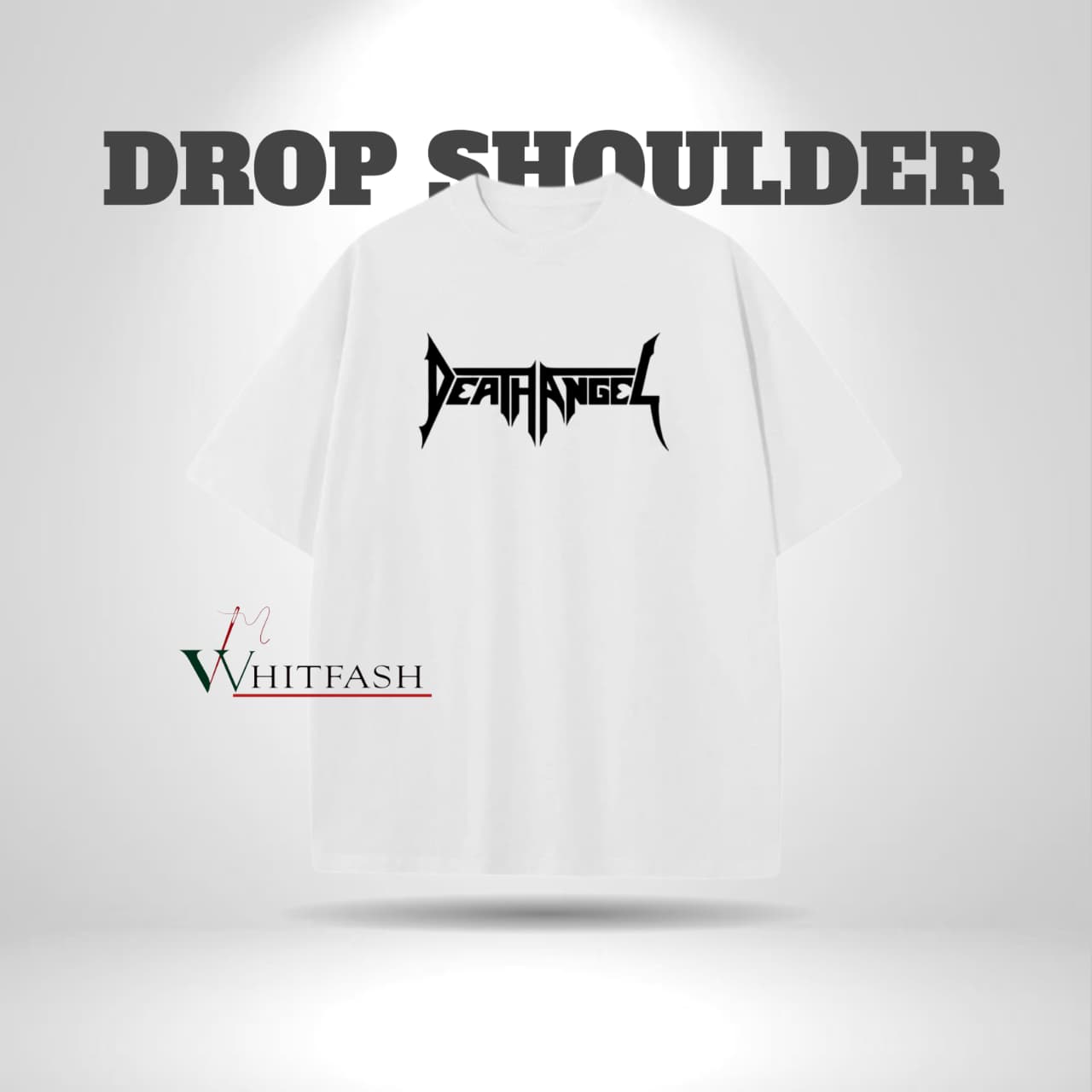 Drop shoulder White T-shirt - Death Angel - Whitfash