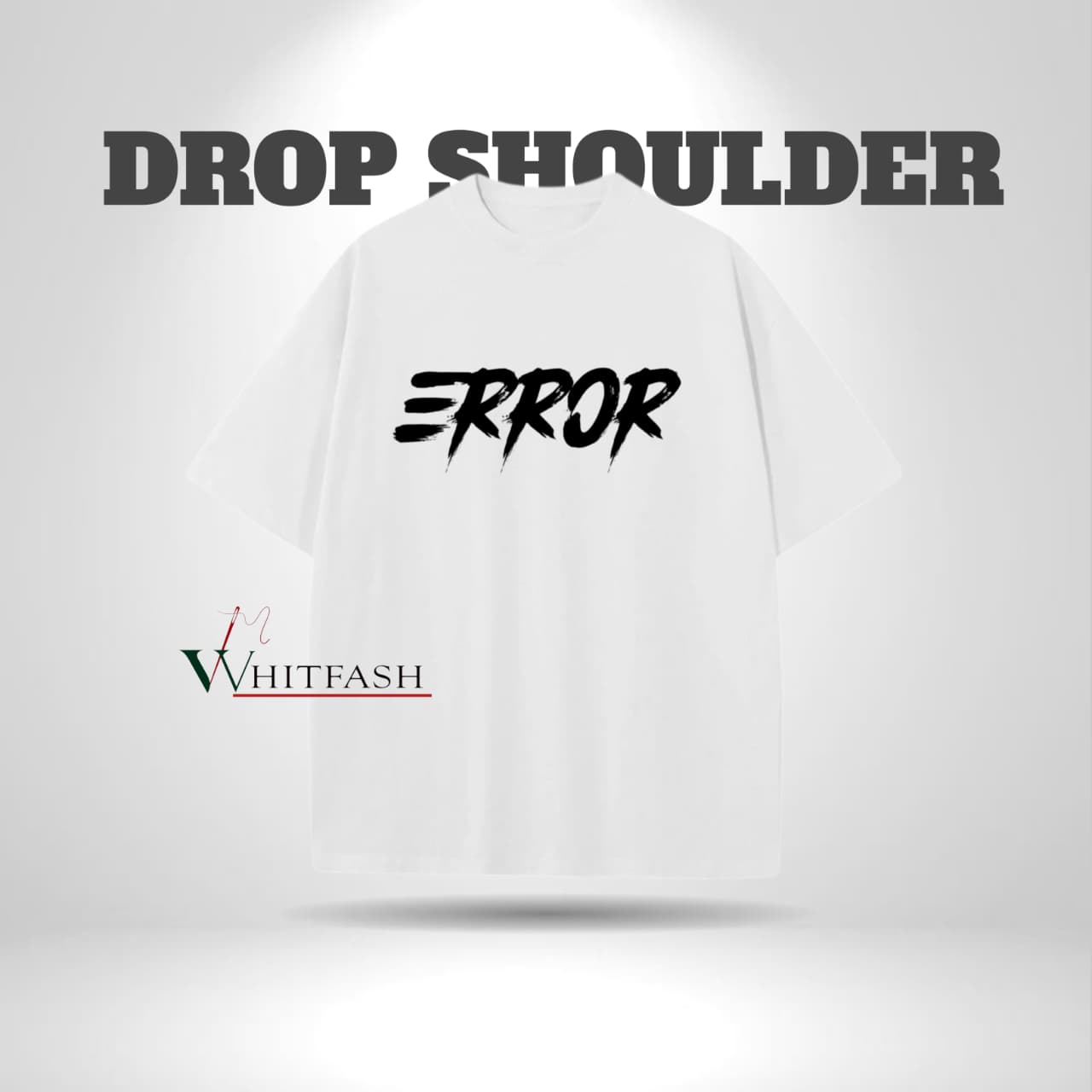 Drop shoulder White T-shirt - Error - Whitfash