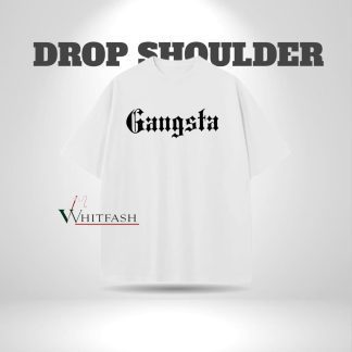 Drop shoulder White T-shirt - Gangsta - Whitfash