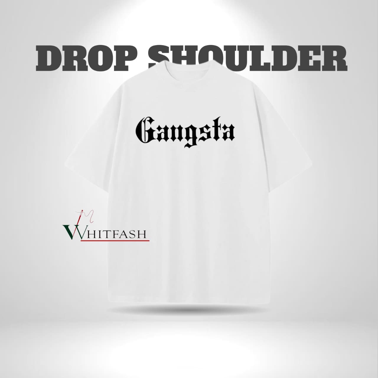 Drop shoulder White T-shirt - Gangsta - Whitfash