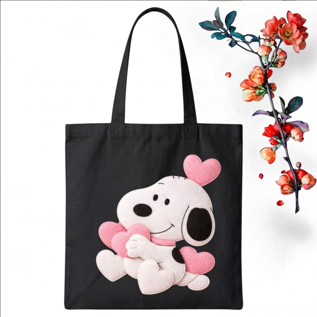Tote Bag Customize Design Doll Lover, Black - Whitfash