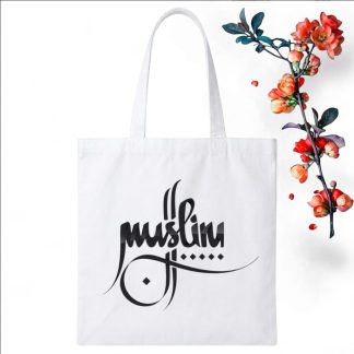 Tote Bag Customize Design Muslim, White - Whitfash