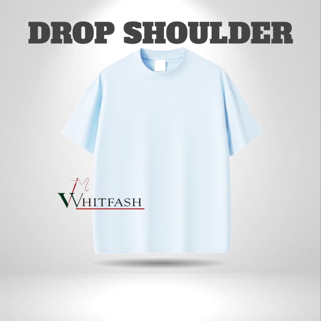 drop shoulder Sky Blue solid - whitfash