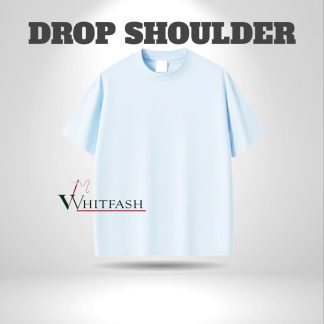 drop shoulder Sky Blue solid - whitfash