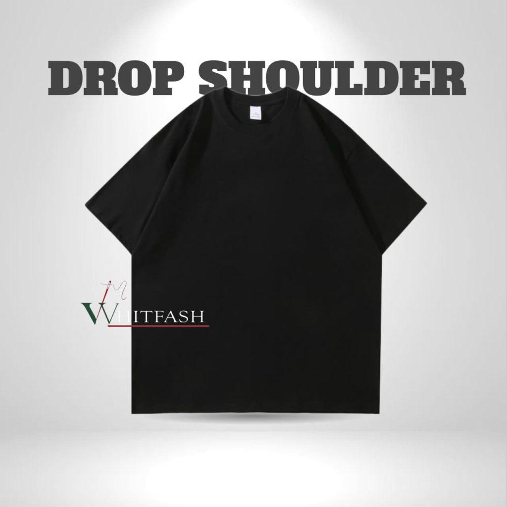 drop shoulder black solid - whitfash