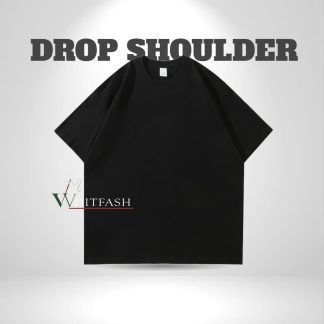 drop shoulder black solid - whitfash
